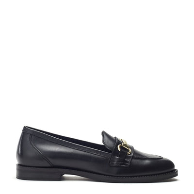 Elarra Black Leather Leather Shoes