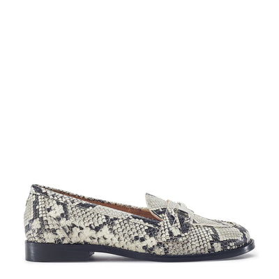 Elarra Grey Mix Snake Print Leather Shoes
