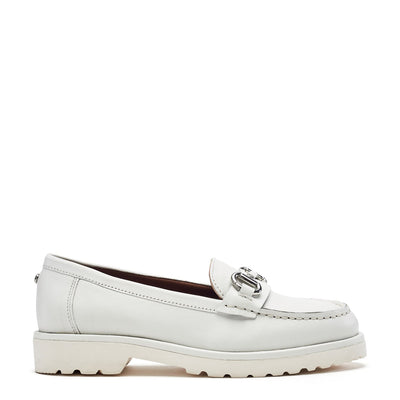 Emori White Leather Shoes