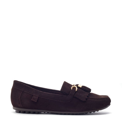 Essana Dark Brown Suede Shoes