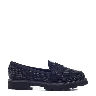 Evony Jet Black Alcantara Shoes