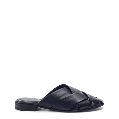 Faylia Black Leather Shoes