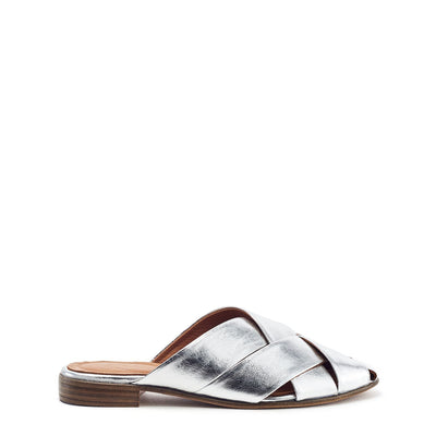 Faylia Silver Metallic Leather Shoes