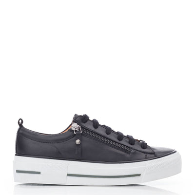 Filician Black Leather Trainers