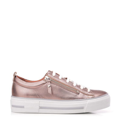 Filician Stone Metallic Leather Trainers