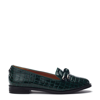 Fillipa Green Patent Mocc Croc Shoes