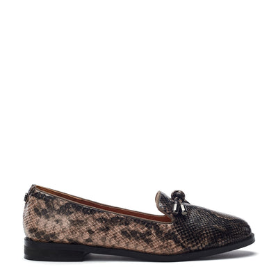 Fillipa Taupe Snake Print Shoes
