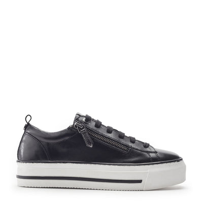 Flissie Black Leather Trainers