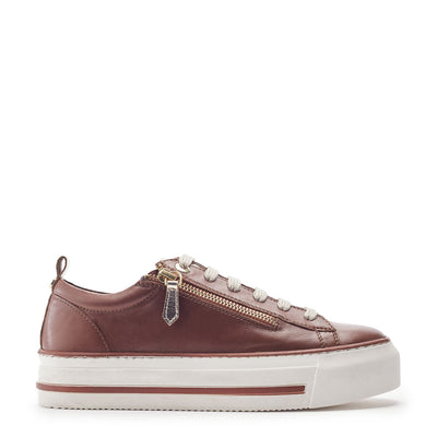 Flissie Tan Leather Trainers