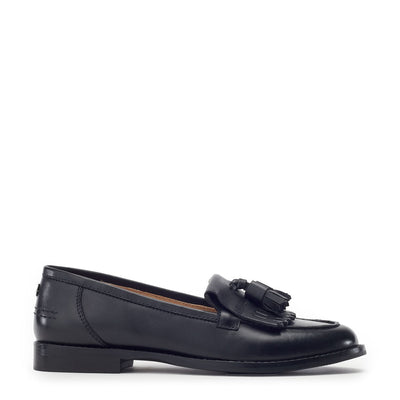Florana Black Leather Shoes