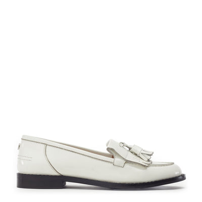 Florana Off White Patent Leather Shoes