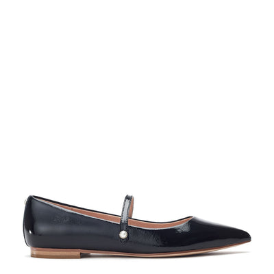 Flower Black Patent Leather Shoes