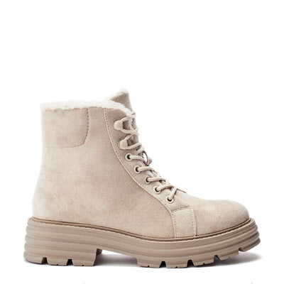 Gaveana Beige Alcantara Boots