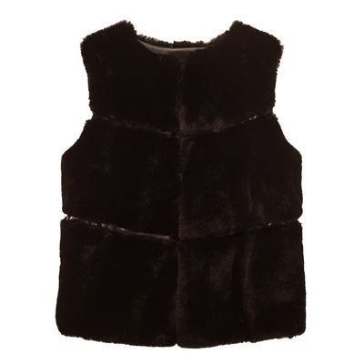Gianna Gilet Dark Brown Faux Fur 