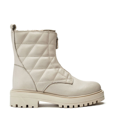 Giannaa Off White Leather Boots