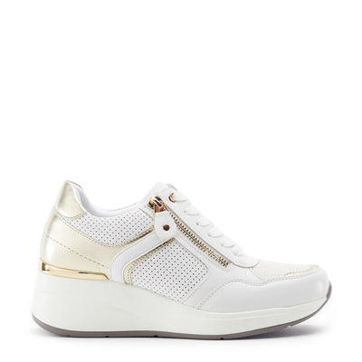 Giuseppina White-Gold Porvair Trainers