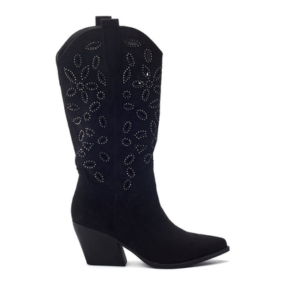 Gloribel Black Alcantara Boots