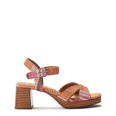 Grechian Orange Textile Sandals