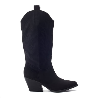 Gwyndolyn Black Alcantara Boots