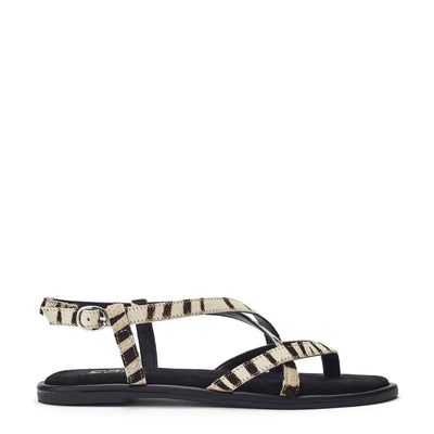 Jacaran Zebra Pony Hair Sandals