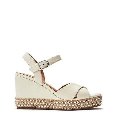 Janeen Off White Leather Sandals