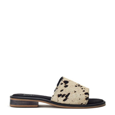 Jarro Black - Leopard Pony Hair Sandals