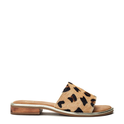Jarro Leopard Pony Hair Sandals