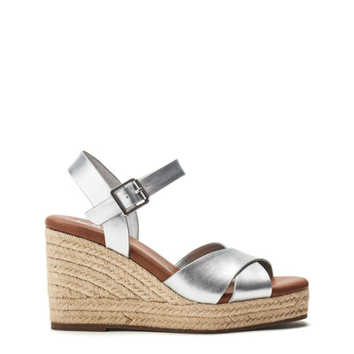 Jasminium Silver Leather Sandals