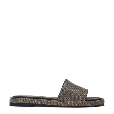 Jaz Black Metallic Sandals