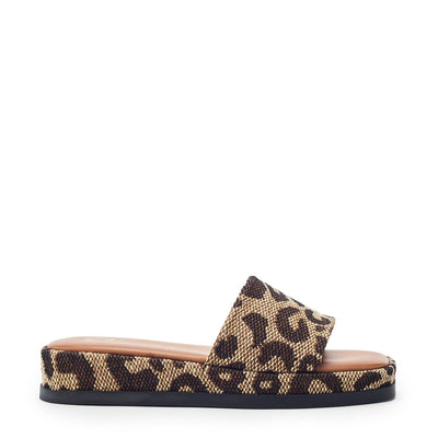 Jelena Leopard Textile Sandals