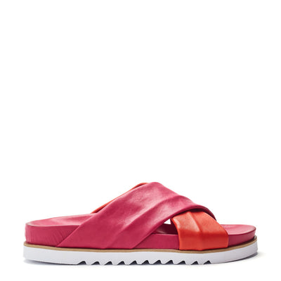 Jessa Pink-Red Leather Sandals
