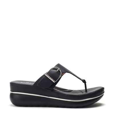 Jesse Black Metallic Leather Sandals