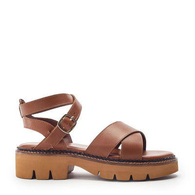 Jetta Tan Leather Sandals
