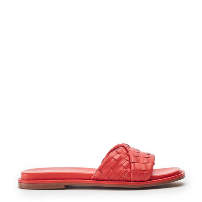 Jina Dark-Orange Leather Sandals