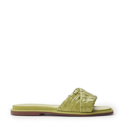 Jina Lime Green Leather Sandals