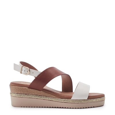 Joani Tan - White Porvair Sandals