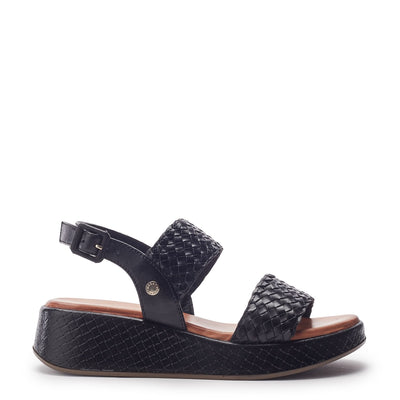 Kaccia Black Leather Sandals