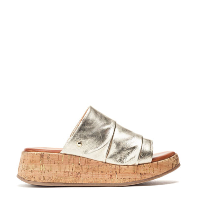 Kalimeres Gold Leather Sandals