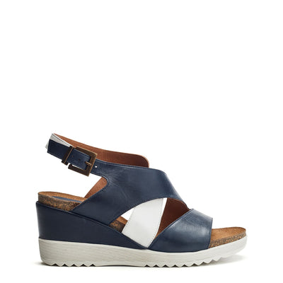 Kalina Navy Leather Sandals