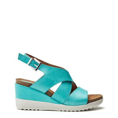 Kalina Turquoise Leather Sandals