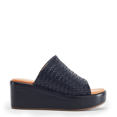 Kalley Black Leather Sandals