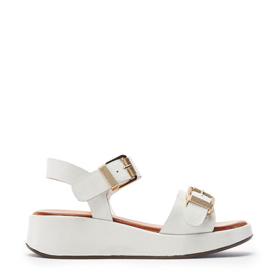 Kaprii White Leather Sandals