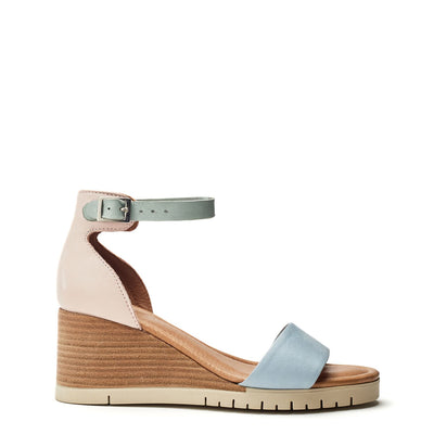 Karia Light Blue Leather Sandals