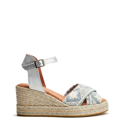 Kassia Light Blue Textile Sandals