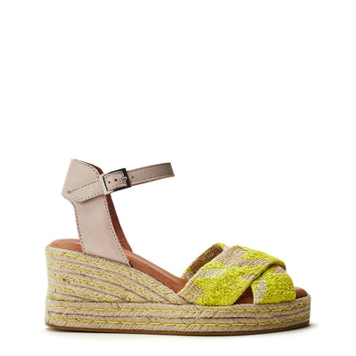 Kassia Yellow Textile Sandals