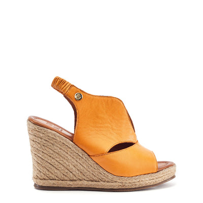 Keerah Orange Leather Sandals