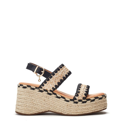 Kelila Black Textile Sandals