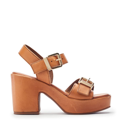 Kellisa Tan Leather Sandals