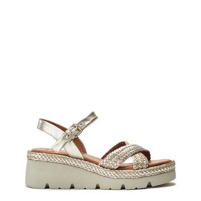 Keroya Gold Leather Sandals