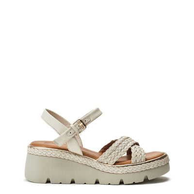 Keroya Off White Leather Sandals